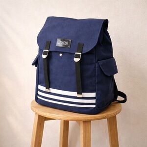 Jean Paul Gaultier Navy Canvas Backpack Stripe Designer Bag